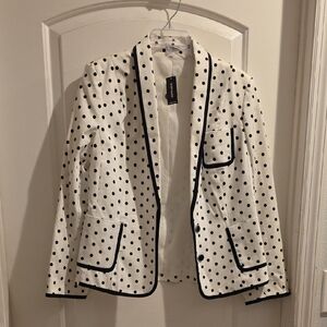 Express Black & White Polka Dot Jacket 12